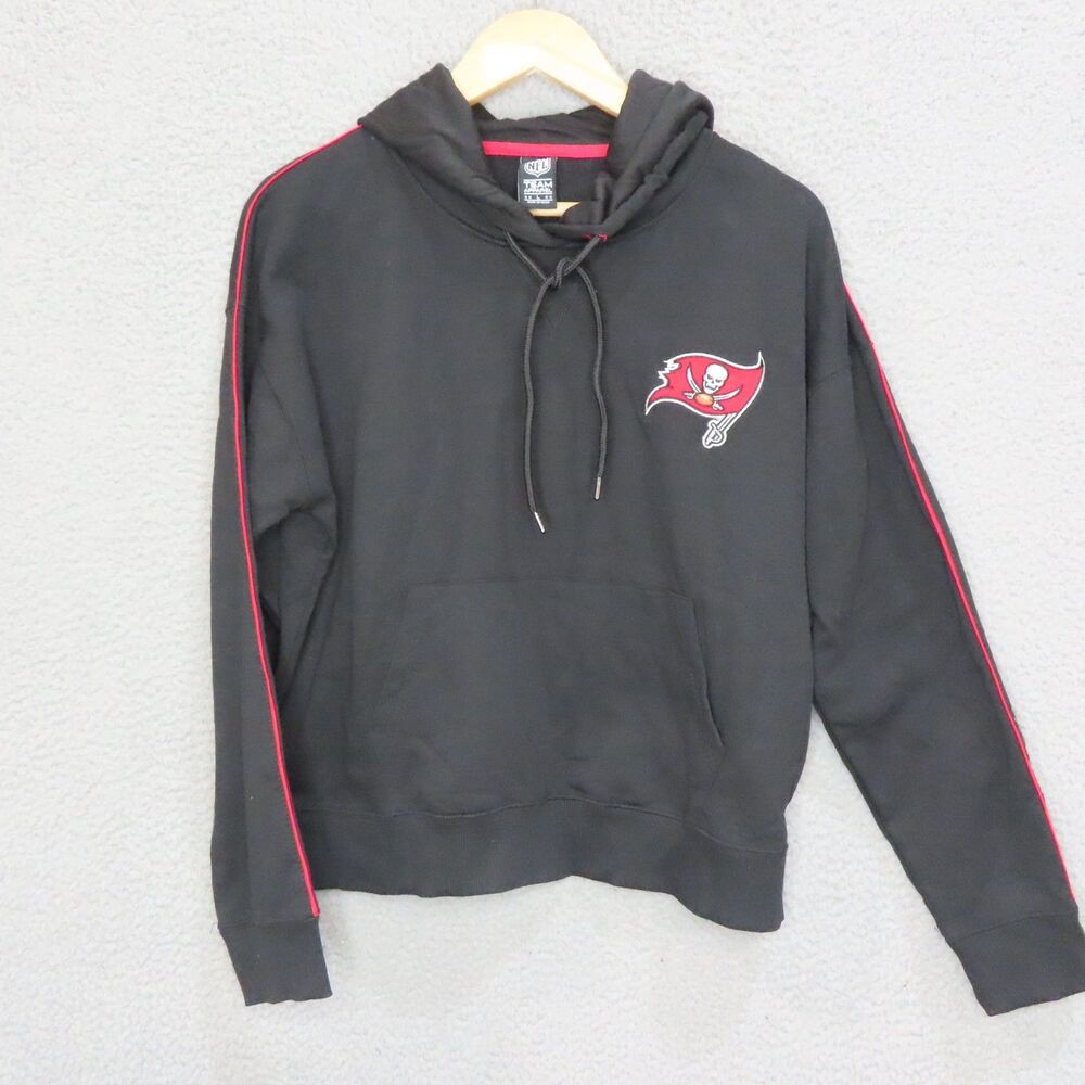 Team Apparel Sweatshirt Large Black NFL Tampa Bay Buccaneers Hoodie Pullover NEW